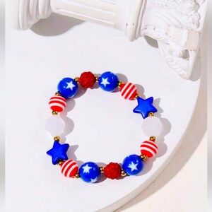 🇺🇸❤️🤍💙 CELEBRATE AMERICA❗️ RED, WHITE, BLUE PATRIOTIC BRACELET WITH STARS❗️
